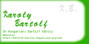 karoly bartolf business card